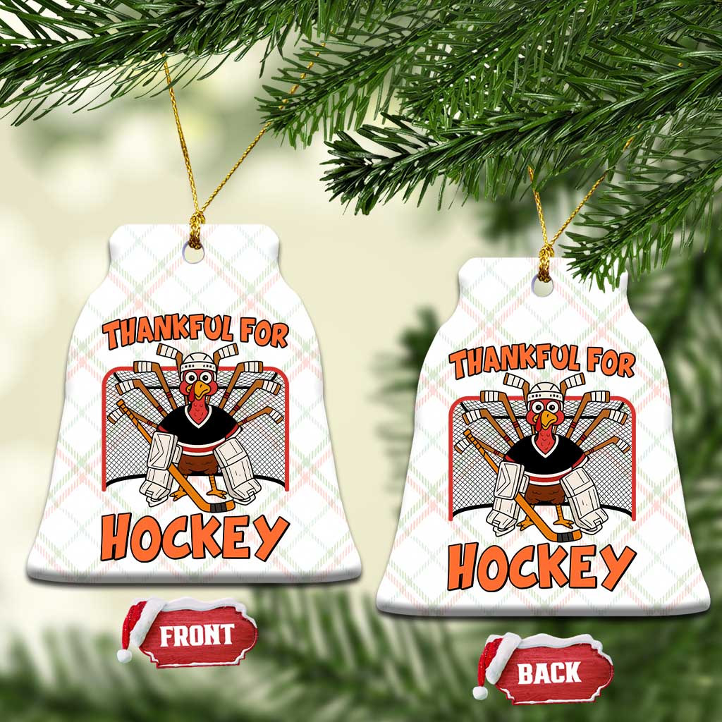 Thankful For Hockey Ceramic Ornament Funny Turkey Ice Hockey Player Gift TS12 Print Your Wear