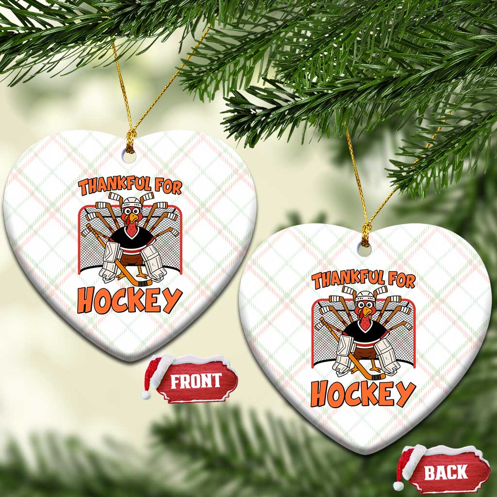 Thankful For Hockey Ceramic Ornament Funny Turkey Ice Hockey Player Gift TS12 Print Your Wear