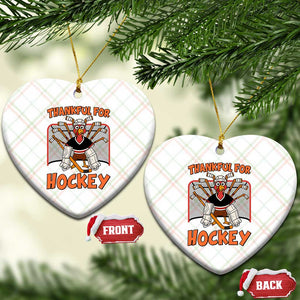 Thankful For Hockey Ceramic Ornament Funny Turkey Ice Hockey Player Gift TS12 Print Your Wear