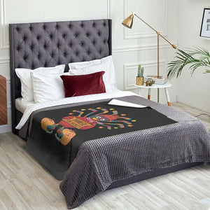 Funny Turkey Ice Hockey Gift Throw Blanket Thankful For Hockey TS12 Print Your Wear