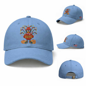 Funny Turkey Ice Hockey Gift Baseball Cap Thankful For Hockey TS12 Baseball Cap Universal Fit Light Blue Print Your Wear