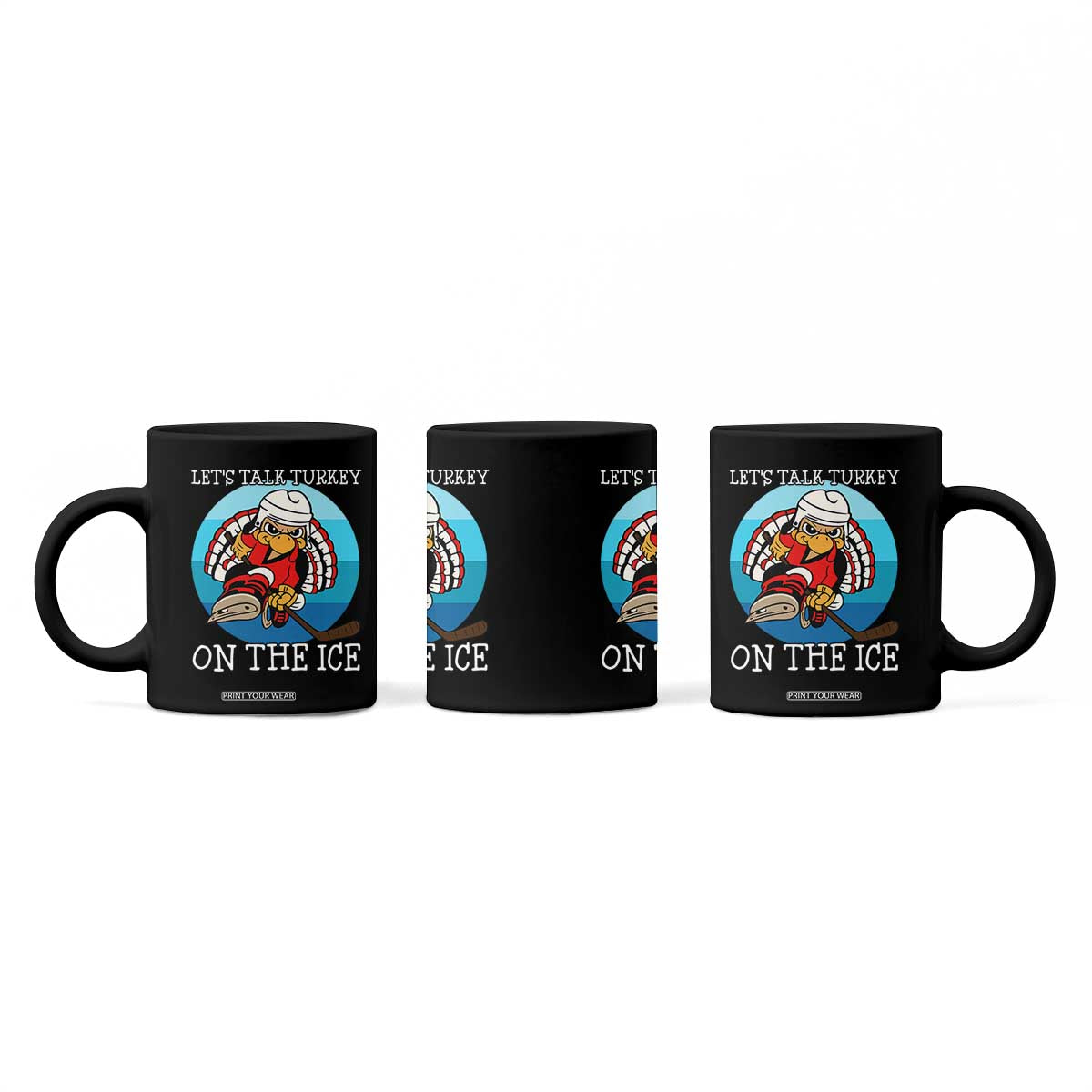 Lets Talk Turkey On The Ice Coffee Mug Retro Ocean Blue Ice Hockey Gift TS12 Print Your Wear