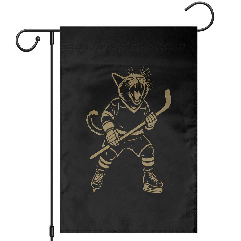 Vintage Cat Playing Hockey Garden Flag Kitten Lover Player Gift TS12 Black Print Your Wear
