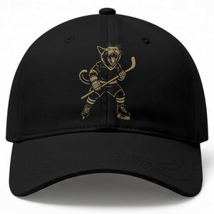 Vintage Cat Playing Hockey Baseball Cap Kitten Lover Player Gift TS12 Print Your Wear