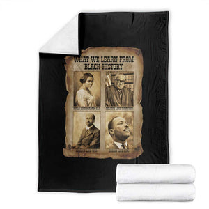 What We Learn From Black History Throw Blanket Iconic African American Figures TS12 Black Print Your Wear