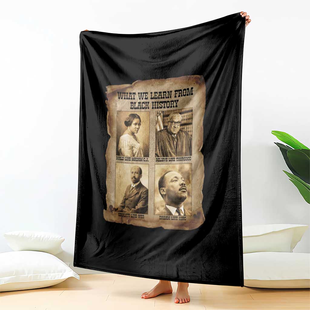 What We Learn From Black History Throw Blanket Iconic African American Figures TS12 Print Your Wear