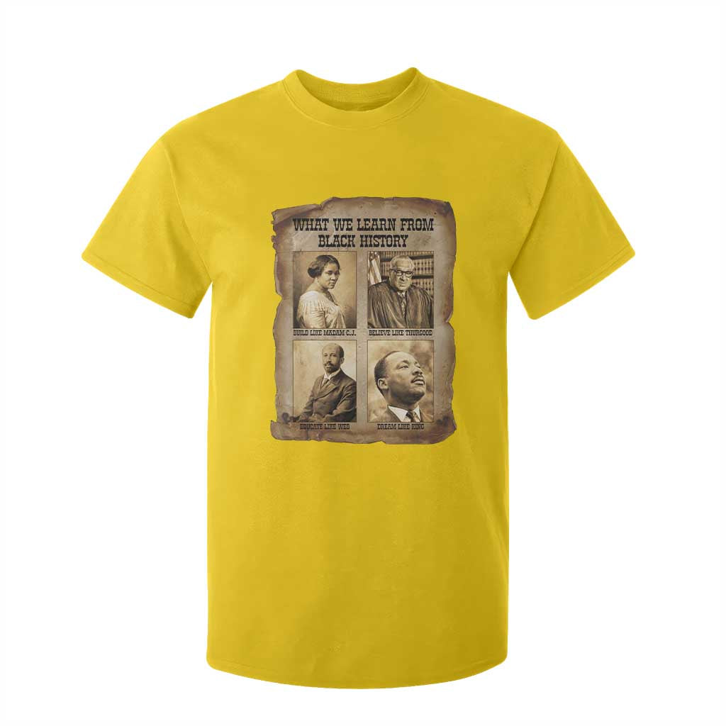 What We Learn From Black History T Shirt For Kid Iconic African American Figures TS12 Daisy Print Your Wear