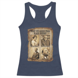 What We Learn From Black History Racerback Tank Top Iconic African American Figures TS12 Navy Print Your Wear
