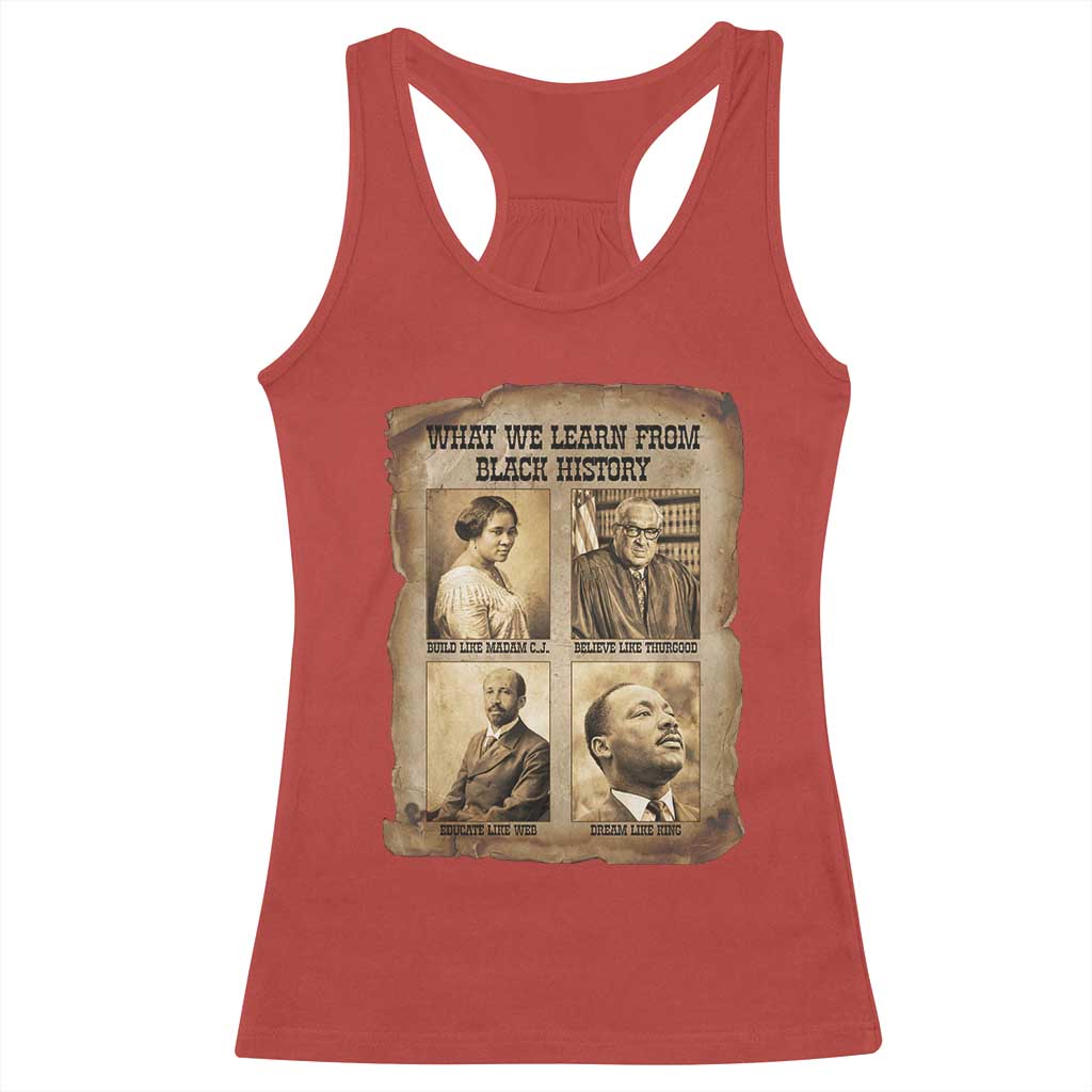 What We Learn From Black History Racerback Tank Top Iconic African American Figures TS12 Red Print Your Wear