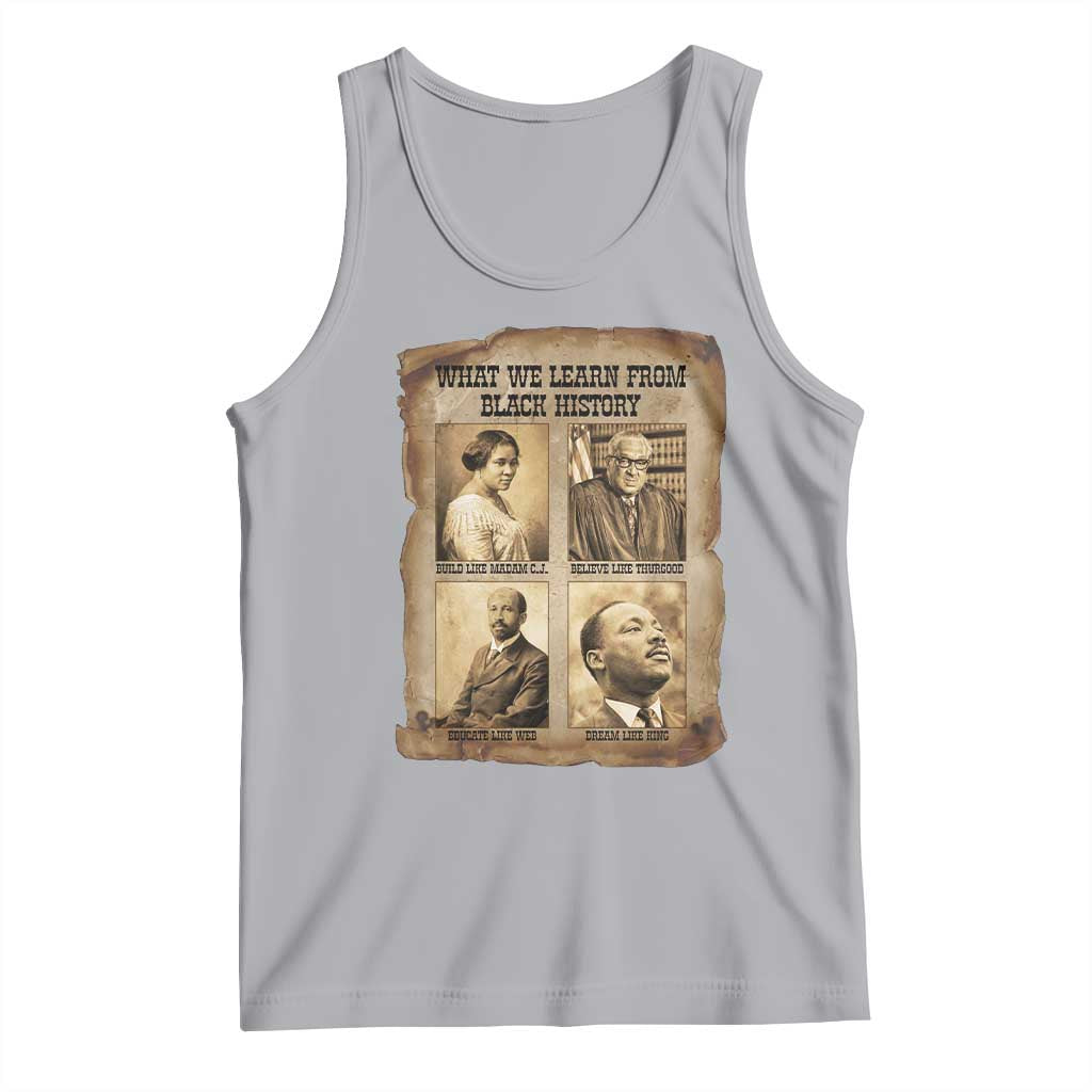 What We Learn From Black History Tank Top Iconic African American Figures TS12 Athletic Heather Print Your Wear