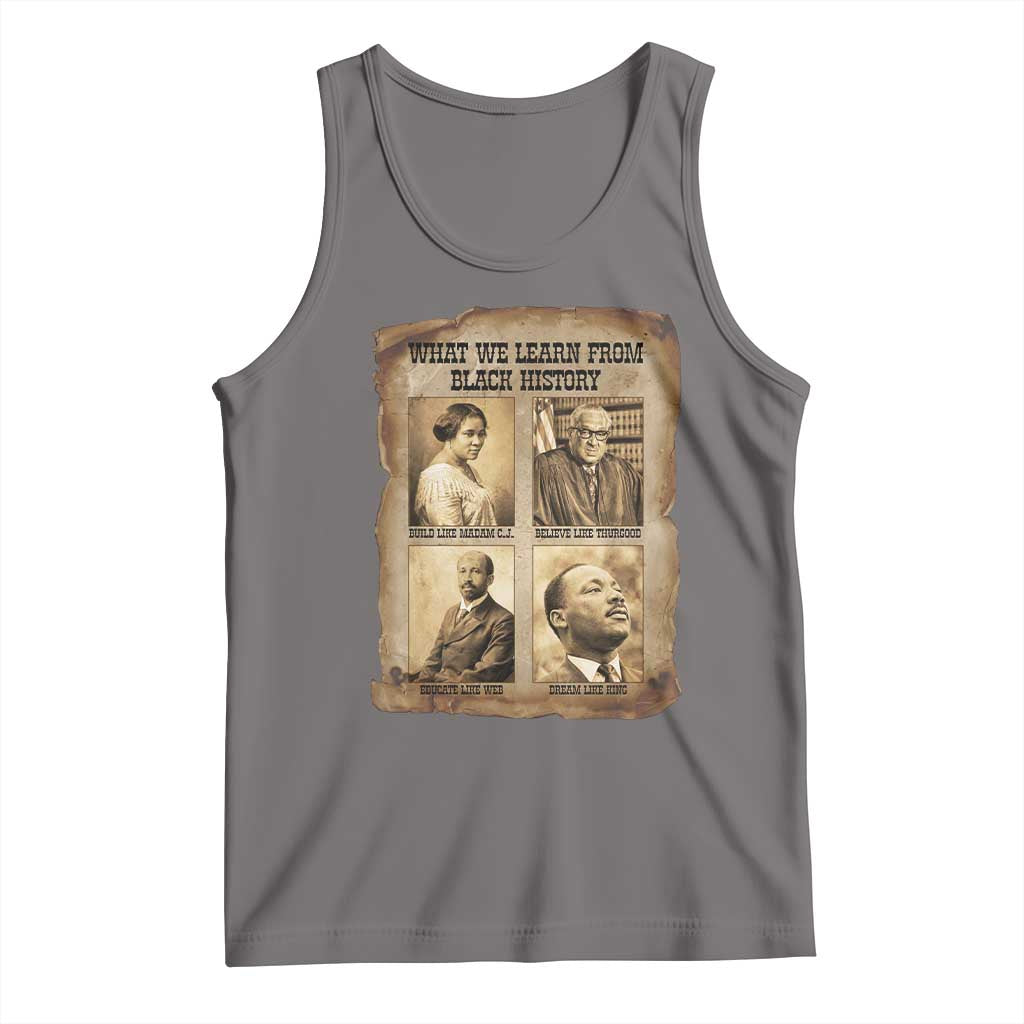 What We Learn From Black History Tank Top Iconic African American Figures TS12 Deep Heather Print Your Wear