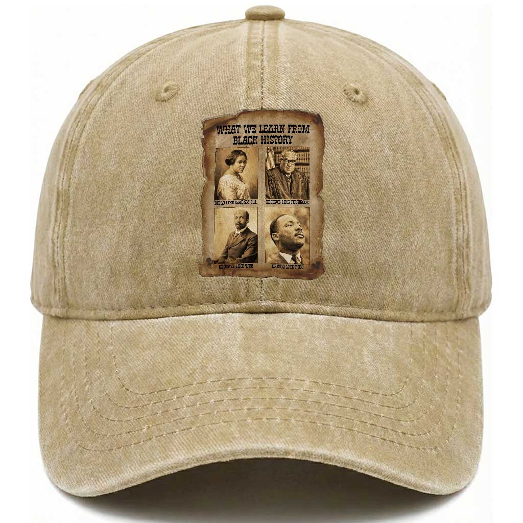 What We Learn From Black History Washed Cotton Baseball Cap Iconic African American Figures TS12 Print Your Wear