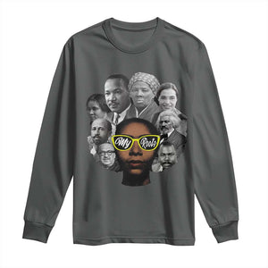 My Roots Black History Leaders Long Sleeve Shirt African American Heritage TS12 Dark Heather Print Your Wear