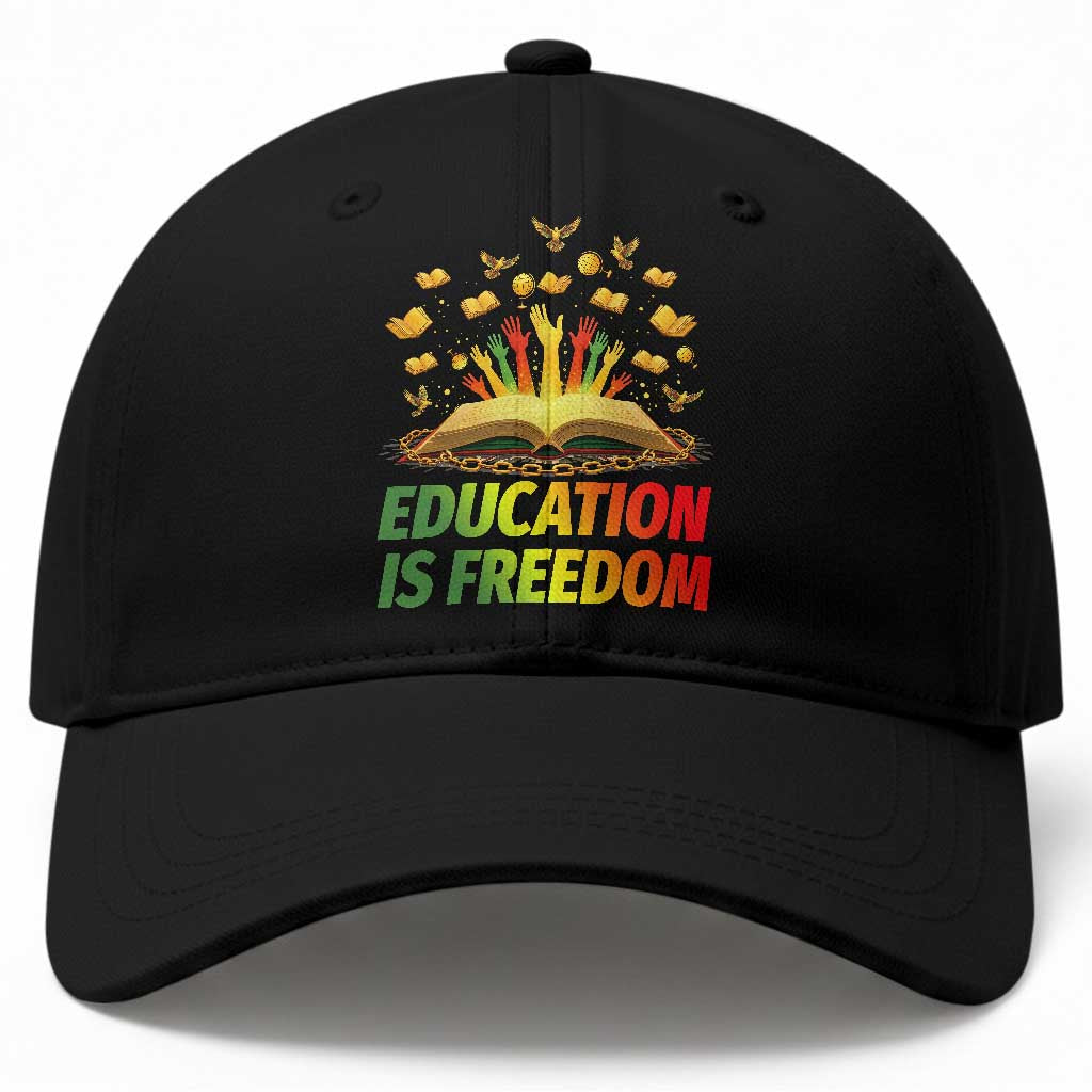 Education Is Freedom Baseball Cap Black Education Teacher Gift TS12 Print Your Wear