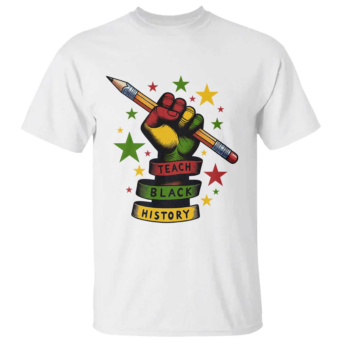 Teach Black History Education Pride T Shirt Black History Month TS12 White Print Your Wear