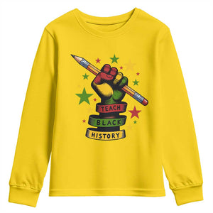 Teach Black History Education Pride Youth Sweatshirt Black History Month TS12 Daisy Print Your Wear