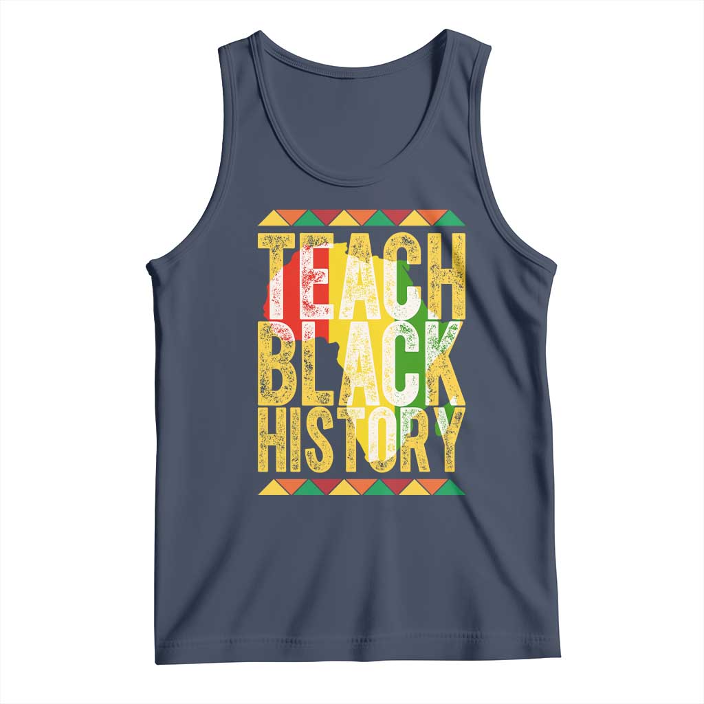 Teach Black History Tank Top Black History Month Gift For Teachers TS12 Navy Print Your Wear