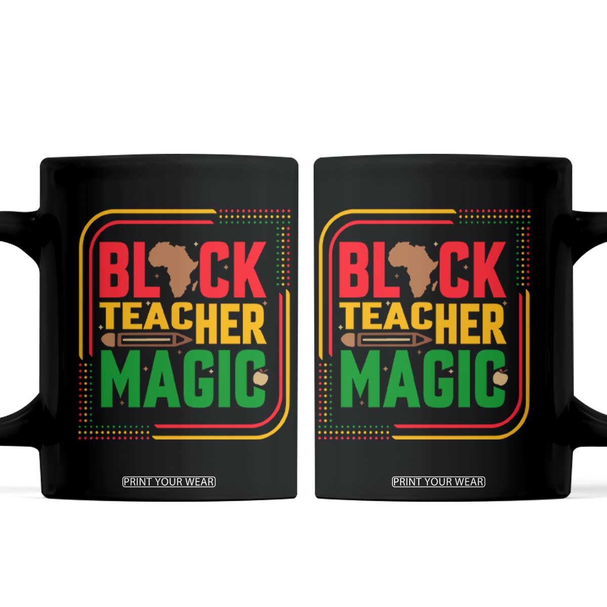 Black Teacher Magic Coffee Mug African American Pride Educator Gift TS12 Black Print Your Wear