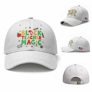 Inspirational Black Teacher Magic Baseball Cap African American History Month TS12 Baseball Cap Universal Fit White Print Your Wear