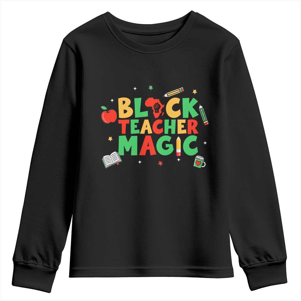 Inspirational Black Teacher Magic Youth Sweatshirt African American History Month TS12 Black Print Your Wear