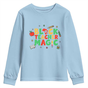 Inspirational Black Teacher Magic Youth Sweatshirt African American History Month TS12 Light Blue Print Your Wear