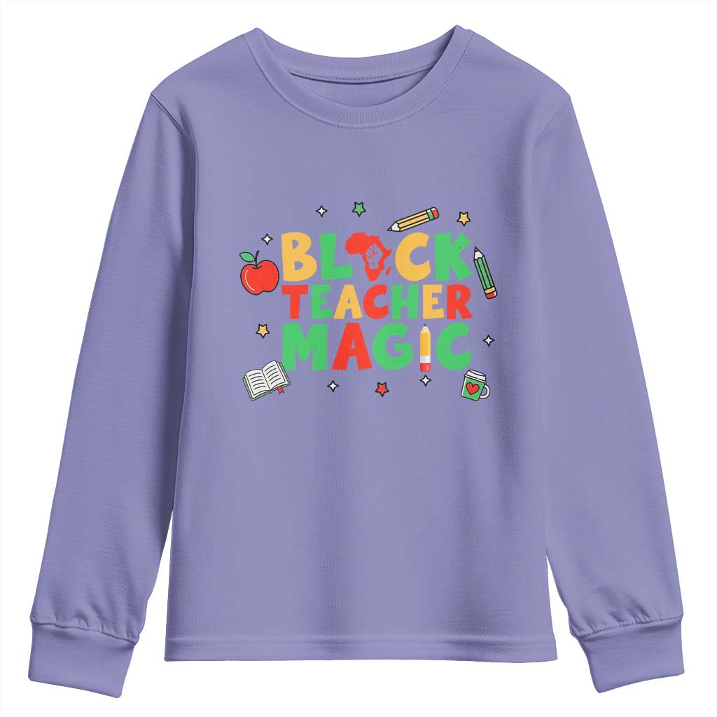 Inspirational Black Teacher Magic Youth Sweatshirt African American History Month TS12 Violet Print Your Wear