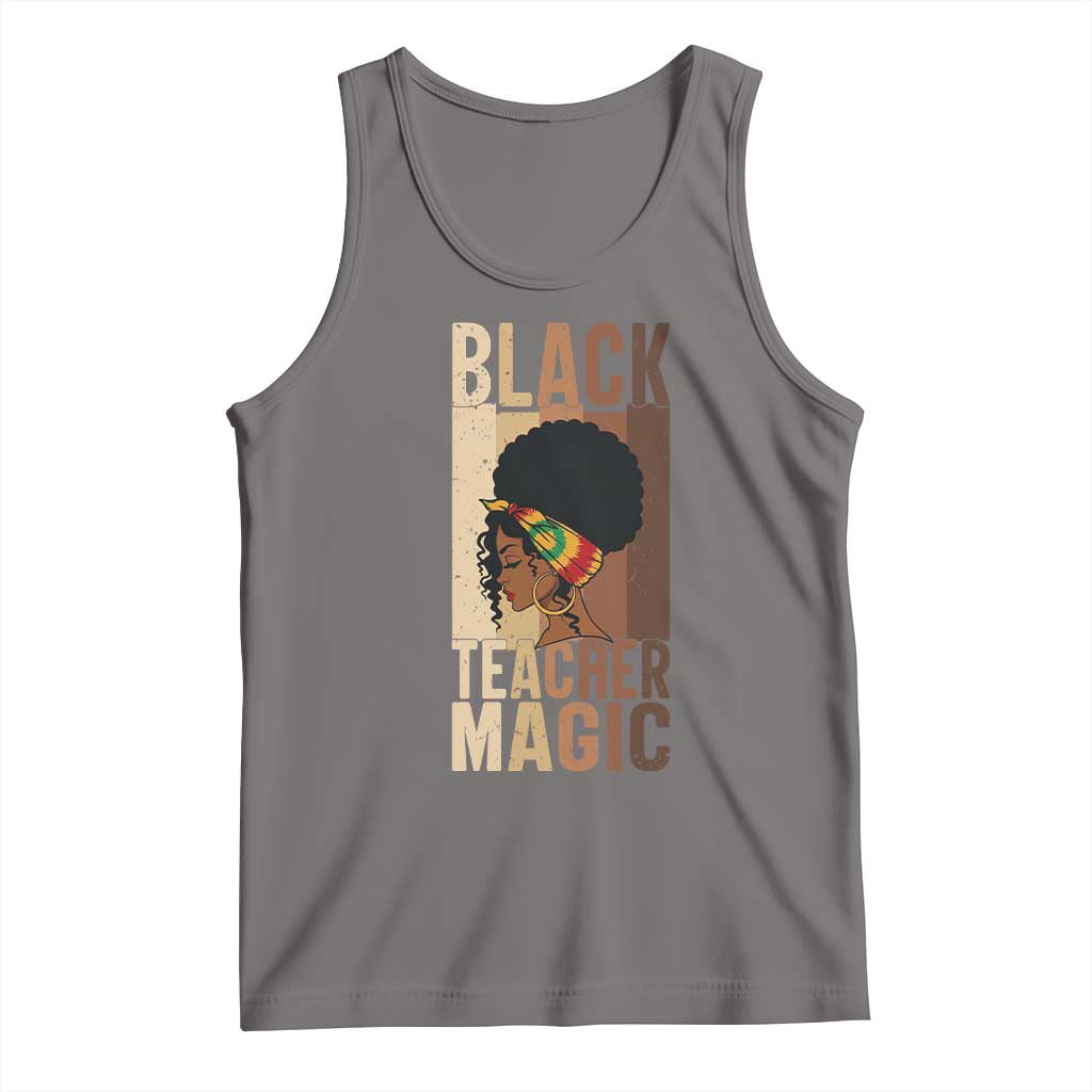 Black Teacher Magic Tank Top African American Pride Teacher Life TS12 Deep Heather Print Your Wear