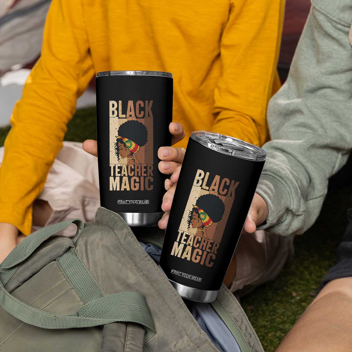 Black Teacher Magic Tumbler Cup African American Pride Teacher Life TS12 Print Your Wear
