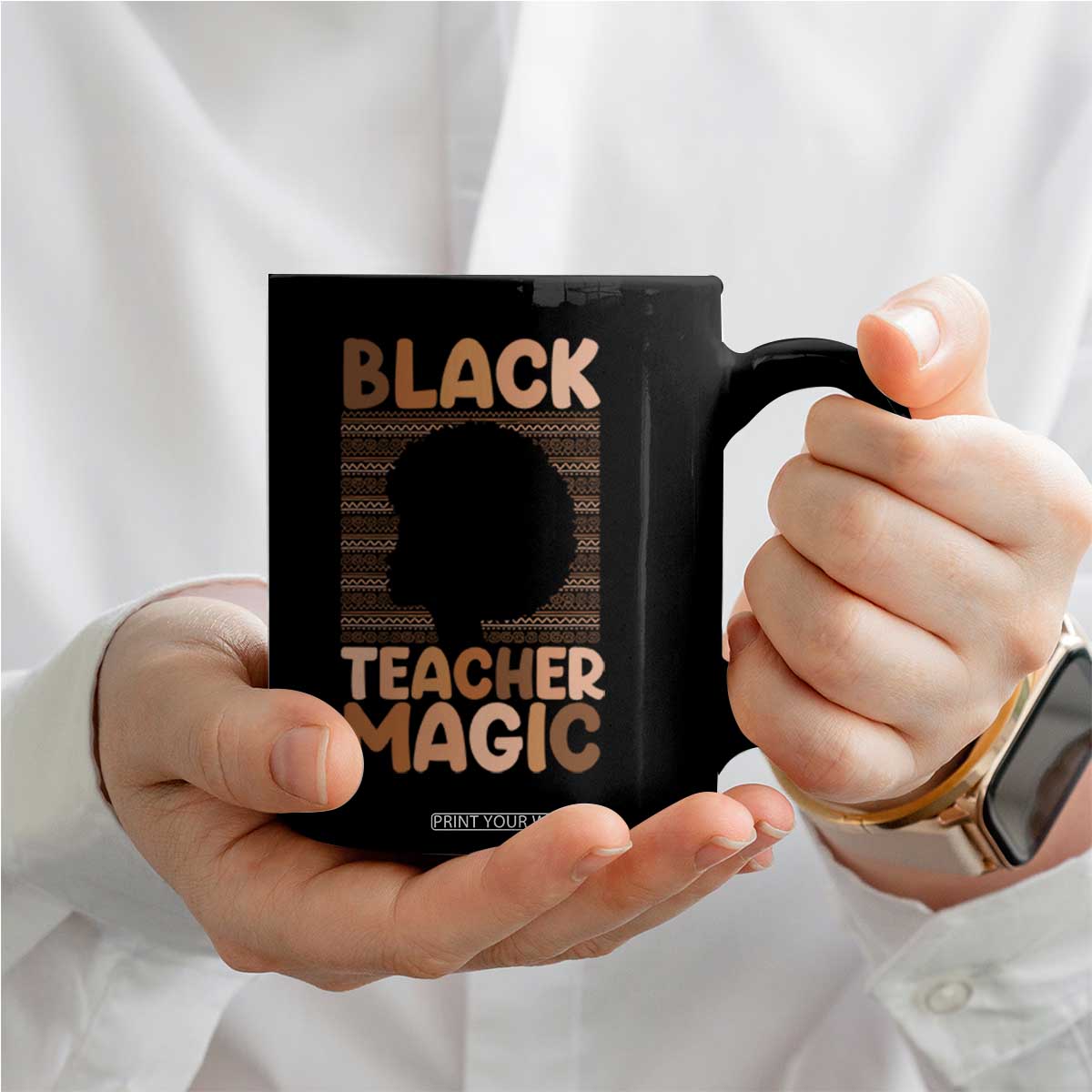 Black Teacher Magic Coffee Mug Empowering African American Pride Teacher Gift TS12 Print Your Wear