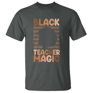 Black Teacher Magic T Shirt Empowering African American Pride Teacher Gift TS12 Dark Heather Print Your Wear