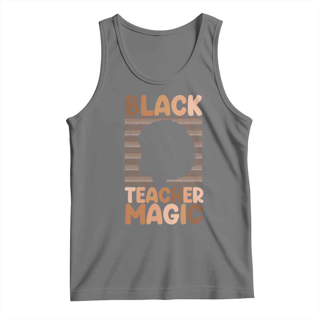 Black Teacher Magic Tank Top Empowering African American Pride Teacher Gift TS12 Black Heather Print Your Wear