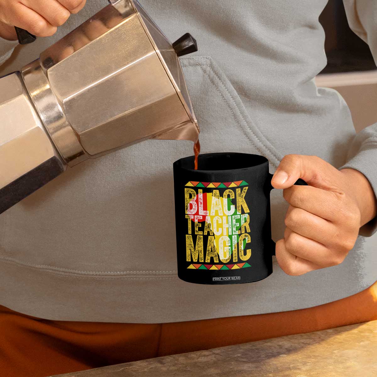 Black History Month Gift Coffee Mug Black Teacher Magic TS12 Print Your Wear