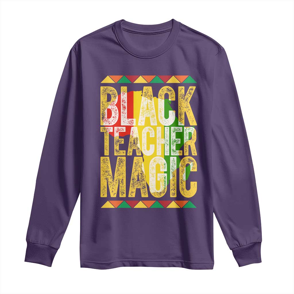 Black History Month Gift Long Sleeve Shirt Black Teacher Magic TS12 Purple Print Your Wear