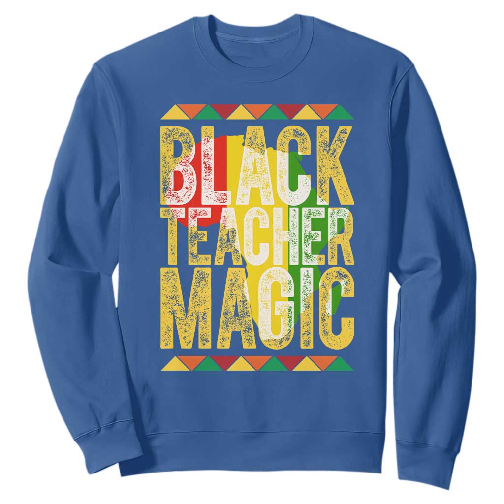 Black History Month Gift Sweatshirt Black Teacher Magic TS12 Royal Blue Print Your Wear