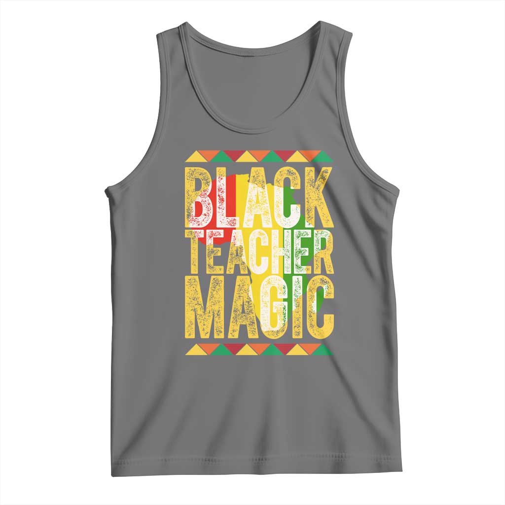 Black History Month Gift Tank Top Black Teacher Magic TS12 Black Heather Print Your Wear