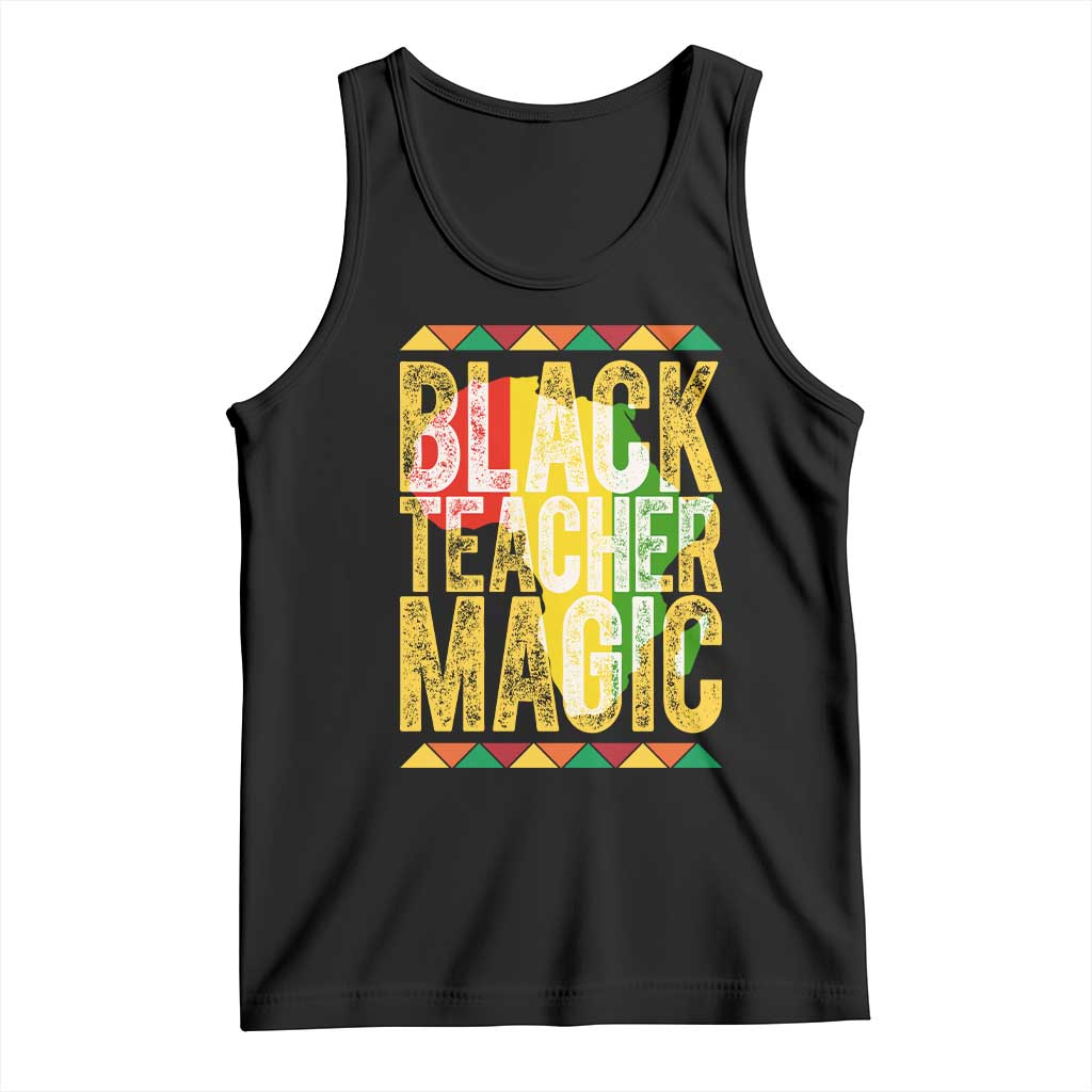 Black History Month Gift Tank Top Black Teacher Magic TS12 Black Print Your Wear