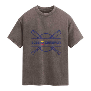 Venezuela Champions 2026 Washed Cotton T-Shirt Baseball Pride Gift