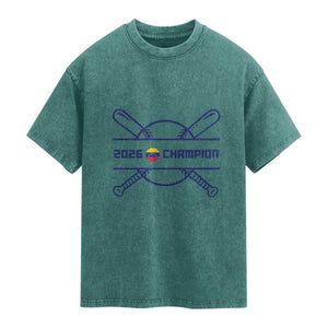 Venezuela Champions 2026 Washed Cotton T-Shirt Baseball Pride Gift