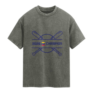 Venezuela Champions 2026 Washed Cotton T-Shirt Baseball Pride Gift