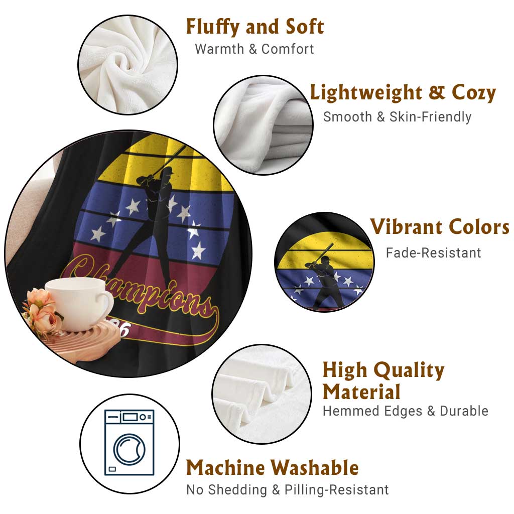 Vintage Venezuela 2026 Champions Throw Blanket Patriotic Baseball Pride Gift TS12 Print Your Wear