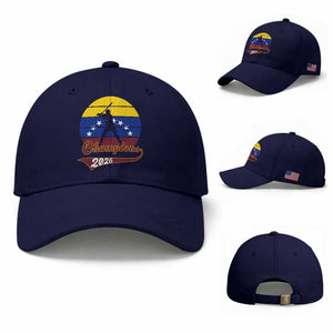 Vintage Venezuela 2026 Champions Baseball Cap Patriotic Baseball Pride Gift TS12 Baseball Cap Universal Fit Dark Blue Print Your Wear