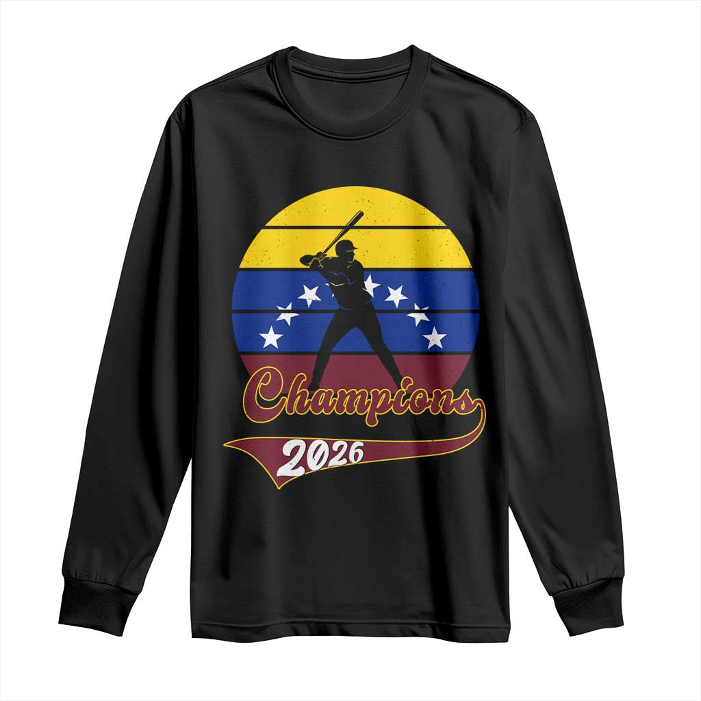 Vintage Venezuela 2026 Champions Long Sleeve Shirt Patriotic Baseball Pride Gift TS12 Black Print Your Wear
