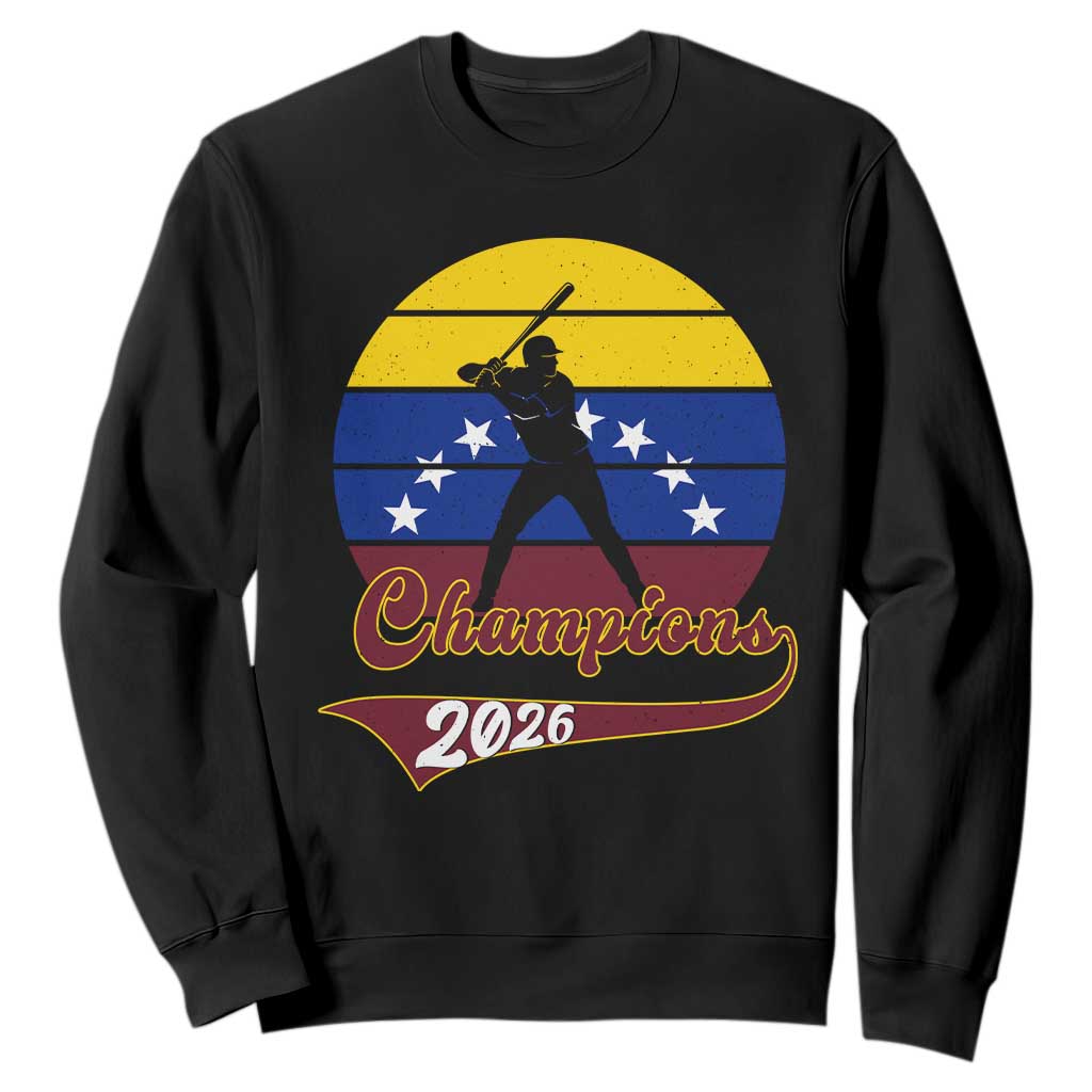 Vintage Venezuela 2026 Champions Sweatshirt Patriotic Baseball Pride Gift TS12 Black Print Your Wear