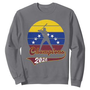 Vintage Venezuela 2026 Champions Sweatshirt Patriotic Baseball Pride Gift TS12 Charcoal Print Your Wear