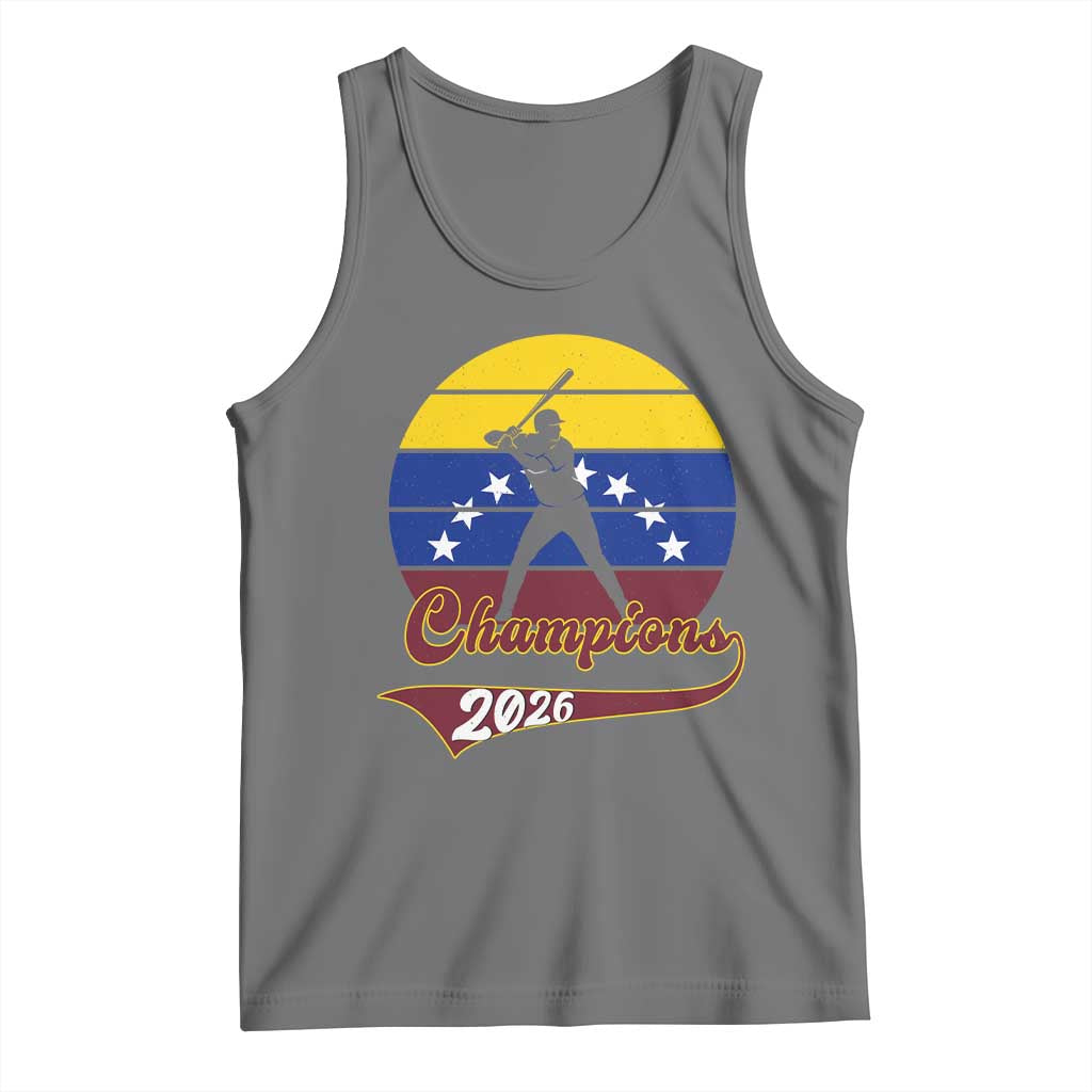Vintage Venezuela 2026 Champions Tank Top Patriotic Baseball Pride Gift TS12 Black Heather Print Your Wear