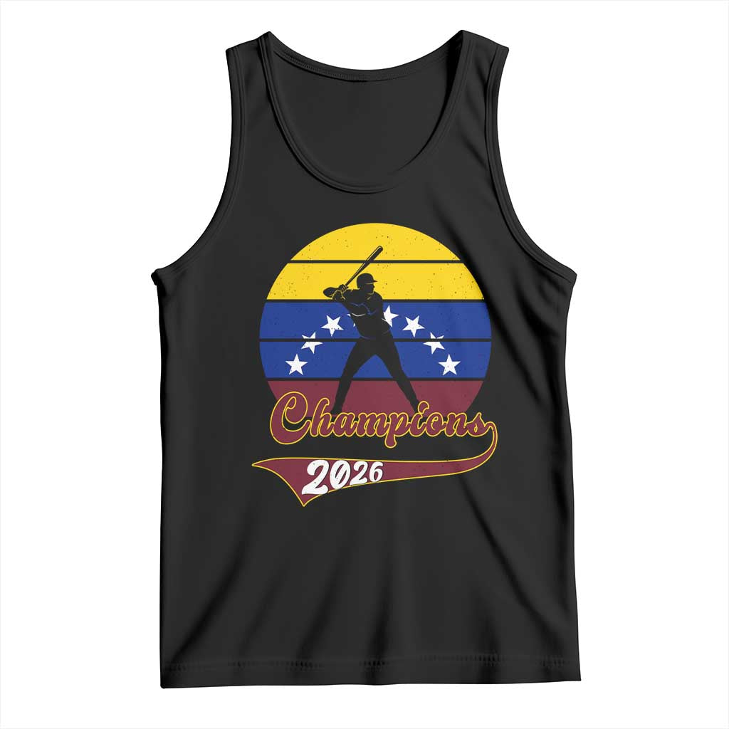 Vintage Venezuela 2026 Champions Tank Top Patriotic Baseball Pride Gift TS12 Black Print Your Wear