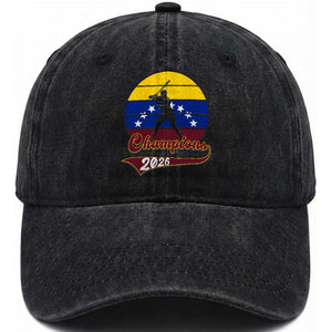 Vintage Venezuela 2026 Champions Washed Cotton Baseball Cap Patriotic Baseball Pride Gift TS12 Print Your Wear