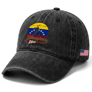 Vintage Venezuela 2026 Champions Washed Cotton Baseball Cap Patriotic Baseball Pride Gift TS12 Print Your Wear