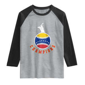 Venezuela 2026 Champions Raglan Shirt Baseball Gift For Sport Lover TS12 Heather Gray Black Print Your Wear