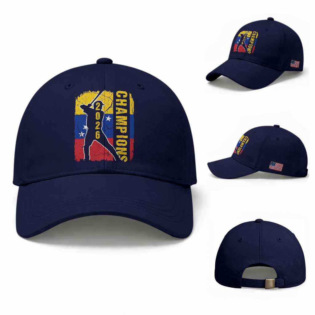 Venezuela 2026 Champions Baseball Cap Baseball Vinotinto Pride Gift TS12 Baseball Cap Universal Fit Dark Blue Print Your Wear